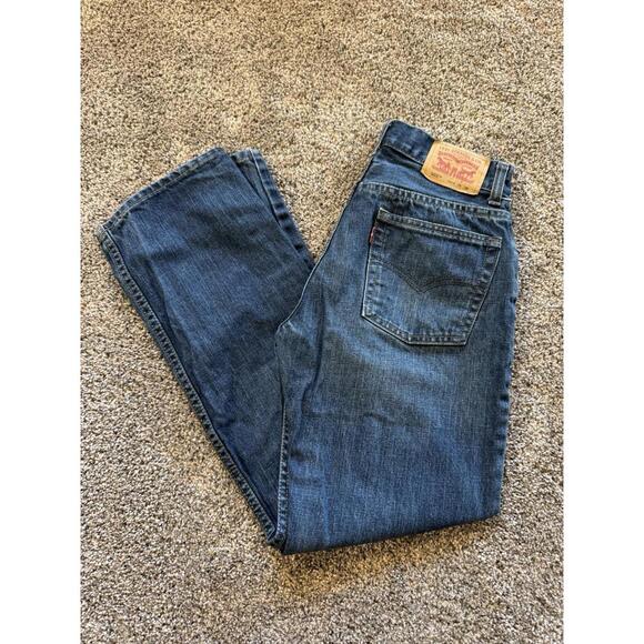 Boys Levis 505 Jeans 16 Slim Regular Fit  Dark Wash Denim Fall Winter - Picture 1 of 7